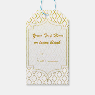 Gold & White Arabian Moroccan Glam Party Favor Gift Tags