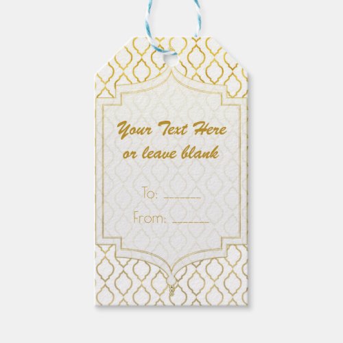 Gold  White Arabian Moroccan Glam Party Favor Gift Tags