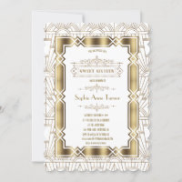 Gatsby Sweet 16 Invitation