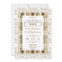 Gold White Art Deco Gatsby 20s Style Wedding