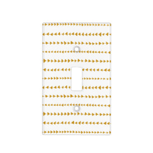 Gold White Aztec Arrows Pattern Light Switch Cover