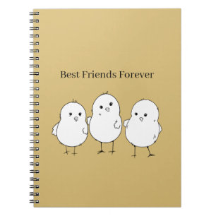 Gold White Baby Chicks Best Friends Forever Notebook