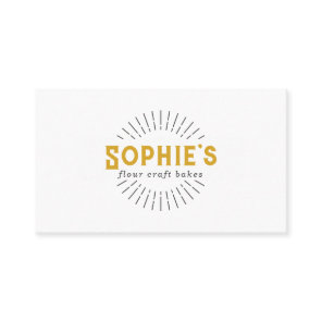 Gold White Baker Bakery Logo Business Card