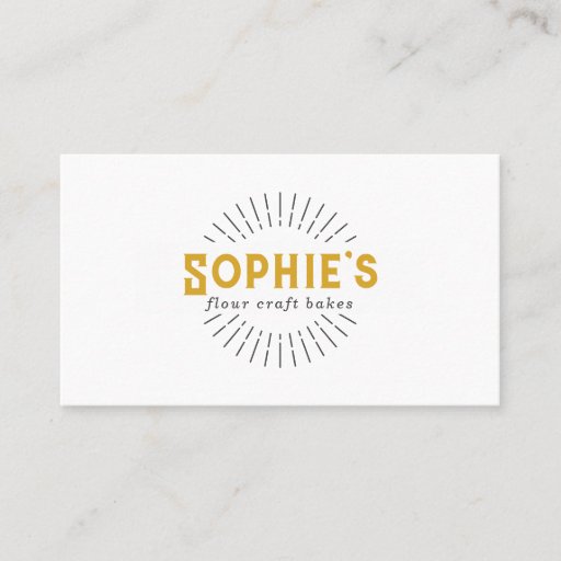 Customizable Gold White Baker Bakery Logo Business Card