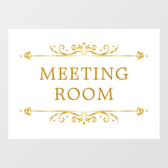 Gold White Base Minimal Door Sign Window Cling (Sheet)