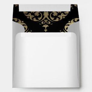 Gold White Black Damask Envelope