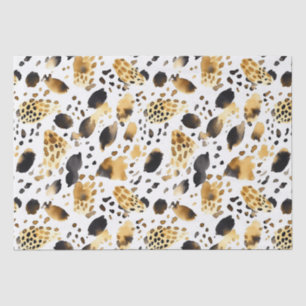 Gold White Black Leopard Abstract Tissue Paper