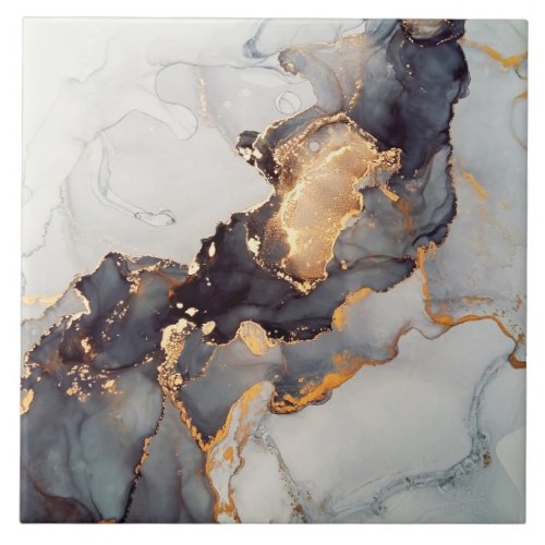 Gold White Black Marble Ceramic Tile