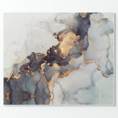 Gold White Black Marble Wrapping Paper (Flat)