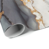 Gold White Black Marble Wrapping Paper (Roll Corner)