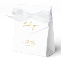 Gold & White | Brush Script Party Thank you Favor Favor Boxes