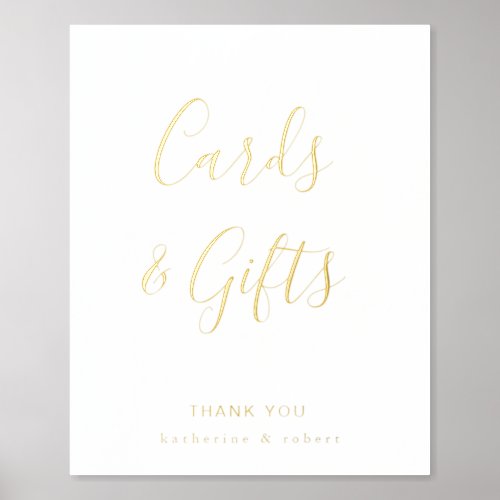 Gold White Cards  Gifts Wedding Foil Prints