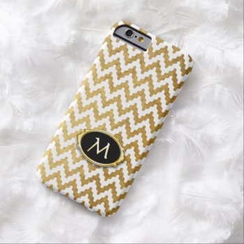 Gold White Chevron Monogram Barely There Iphone 6 Case by BestCases4u at Zazzle