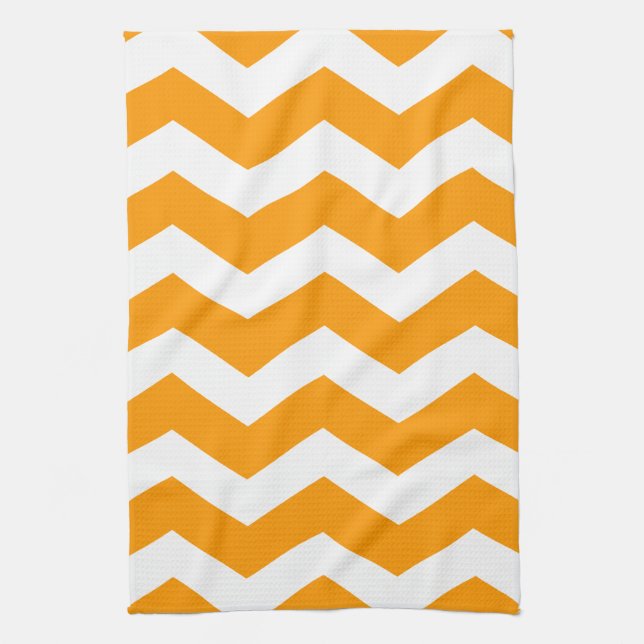 Gold & White Chevron Towel (Vertical)