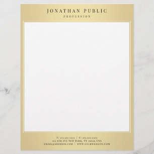 Gold White Chic Glamorous Template Modern Design Letterhead