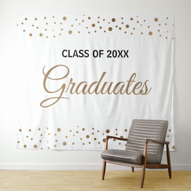 Gold White Class of Graduates backdrop (In Situ (Horizontal))