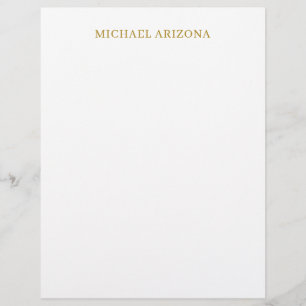 Gold & White Color Minimalist Simple Plain Modern Letterhead