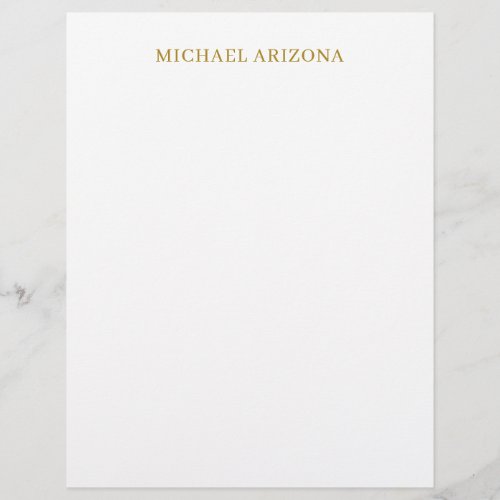 Gold & White Color Minimalist Simple Plain Modern Letterhead