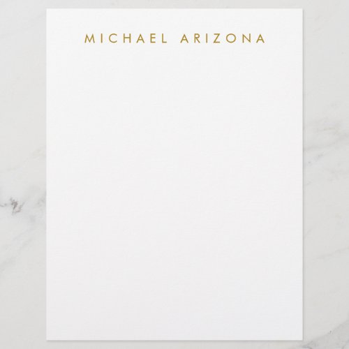 Gold & White Color Minimalist Simple Plain Modern Letterhead