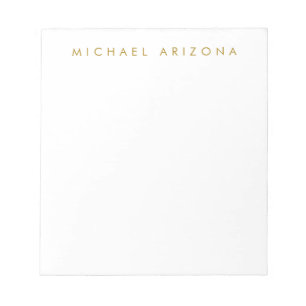 Gold & White Color Minimalist Simple Plain Modern Notepad