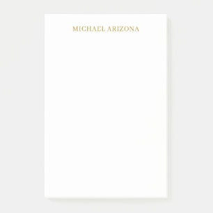 Gold & White Color Minimalist Simple Plain Modern Post-it Notes