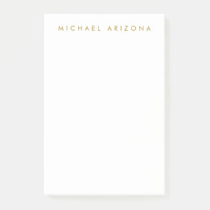 Gold & White Color Minimalist Simple Plain Modern Post-it Notes