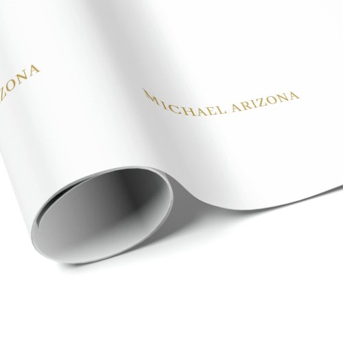 Gold & White Color Minimalist Simple Plain Modern Wrapping Paper