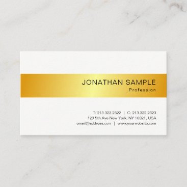 Gold White Colors Modern Elegant Minimalist Design Business Card