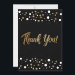 Gold White confetti 60th birthday celebration  Thank You Card<br><div class="desc">The Editable Gold White Confetti 60th Birthday Celebration Thank You Card is a stylish and customizable greeting card designed to express gratitude for a memorable milestone celebration. This card features a luxurious faux gold and white color scheme, creating an elegant and sophisticated appearance. The card is thoughtfully designed with an...</div>