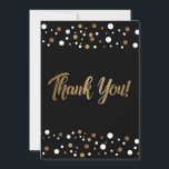 Gold White confetti 60th birthday celebration  Thank You Card<br><div class="desc">The Editable Gold White Confetti 60th Birthday Celebration Thank You Card is a stylish and customizable greeting card designed to express gratitude for a memorable milestone celebration. This card features a luxurious faux gold and white color scheme, creating an elegant and sophisticated appearance. The card is thoughtfully designed with an...</div>