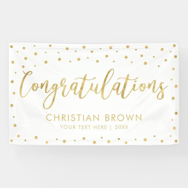 Gold & White | Congratulations Party, Event Banner (Horizontal)