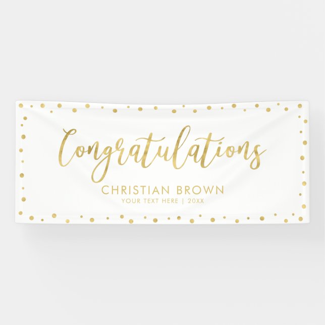 Gold & White | Congratulations Party, Event Banner (Horizontal)
