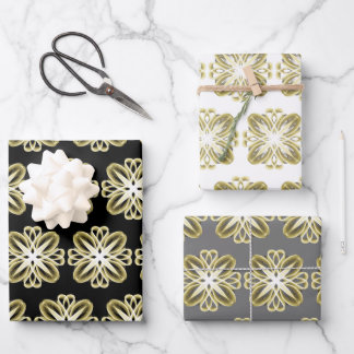 Gold White Design Customizable Background  Wrapping Paper Sheets