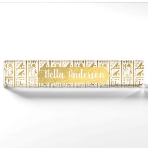 Gold & White Egyptian Egypt Glam Modern Chic Desk Name Plate