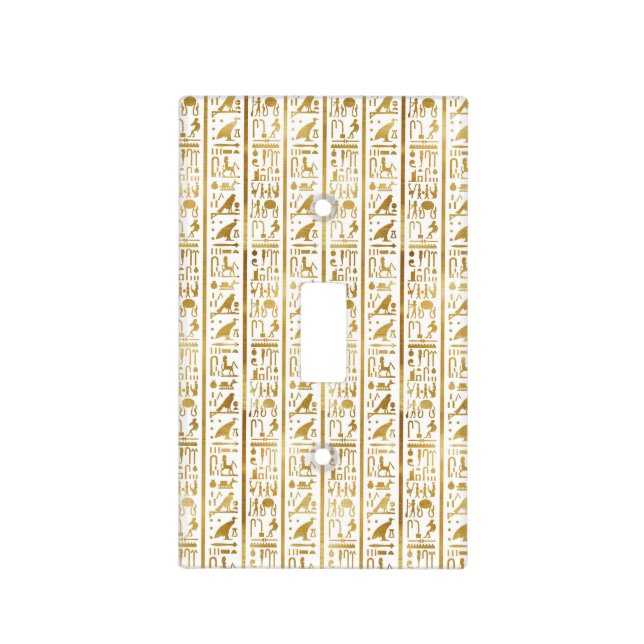 Gold & White Egyptian Egypt Glam Modern Chic Light Switch Cover (Front)