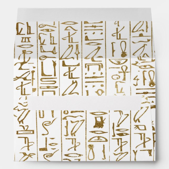 Gold & White Egyptian Egypt Glam Modern Chic Party Envelope (Back (Bottom))