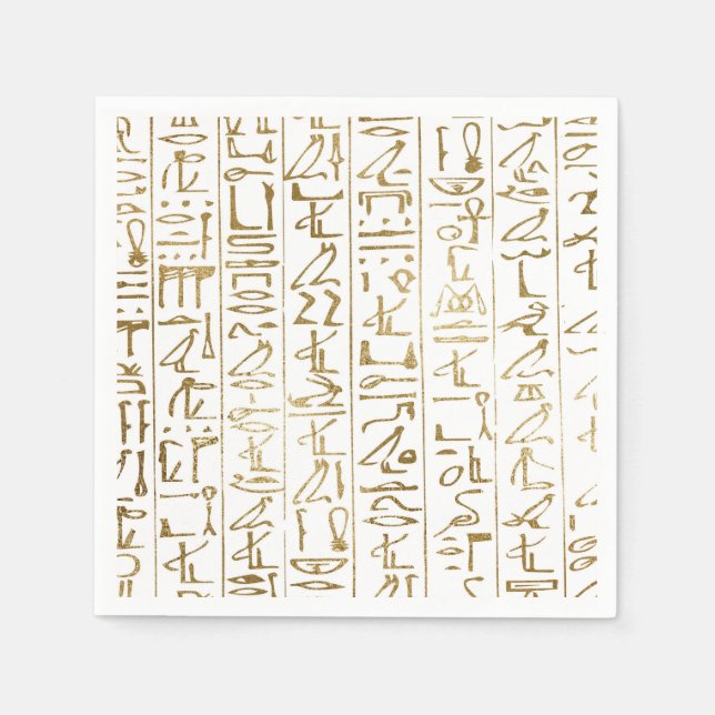 Gold & White Egyptian Egypt Glam Modern Chic Party Napkins (Front)