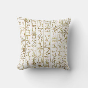 Gold & White Egyptian Egypt Glam Modern Chic Throw Pillow