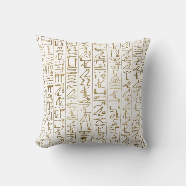 Gold & White Egyptian Egypt Glam Modern Chic Throw Pillow (Front)