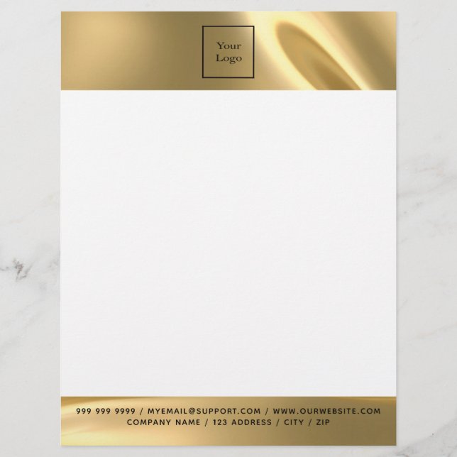 Gold white elegant business logo letterhead (Front)