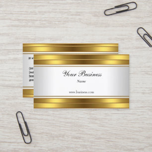 Gold White Elegant Classy Business Card