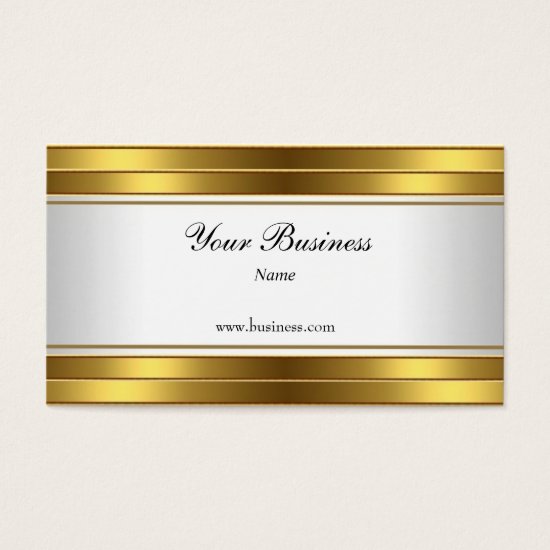 Gold White Elegant Classy Business Card