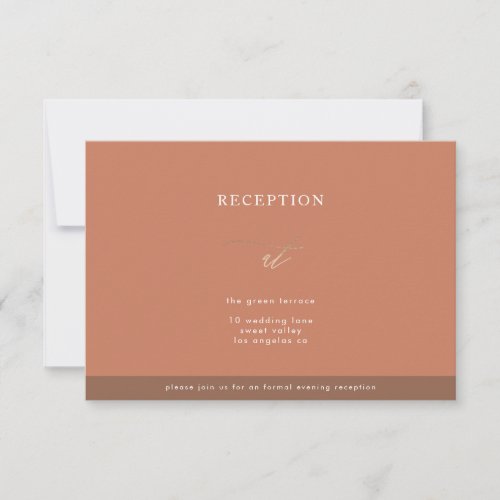 Gold White Elegant Modern Calligraphy Reception In Invitation