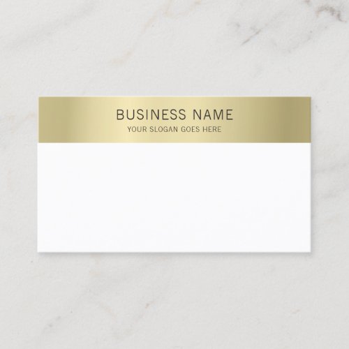 Gold White Elegant Modern Minimalistic Template Business Card