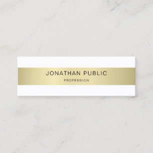 Gold White Elegant Modern Simple Template Chic Mini Business Card