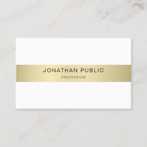 Gold White Elegant Modern Simple Template Minimal Business Card