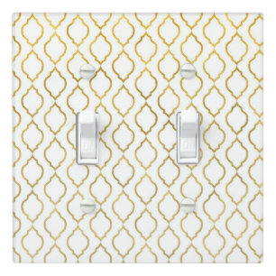 Gold & White Elegant Moroccan Glam Indian Theme Light Switch Cover