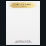 Gold White Elegant Professional Template Modern Letterhead<br><div class="desc">Gold White Elegant Professional Template Modern Letterhead.</div>