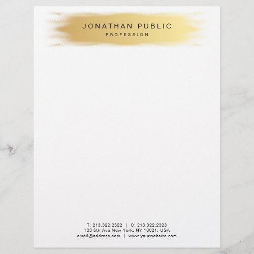 Gold White Elegant Professional Template Modern Letterhead