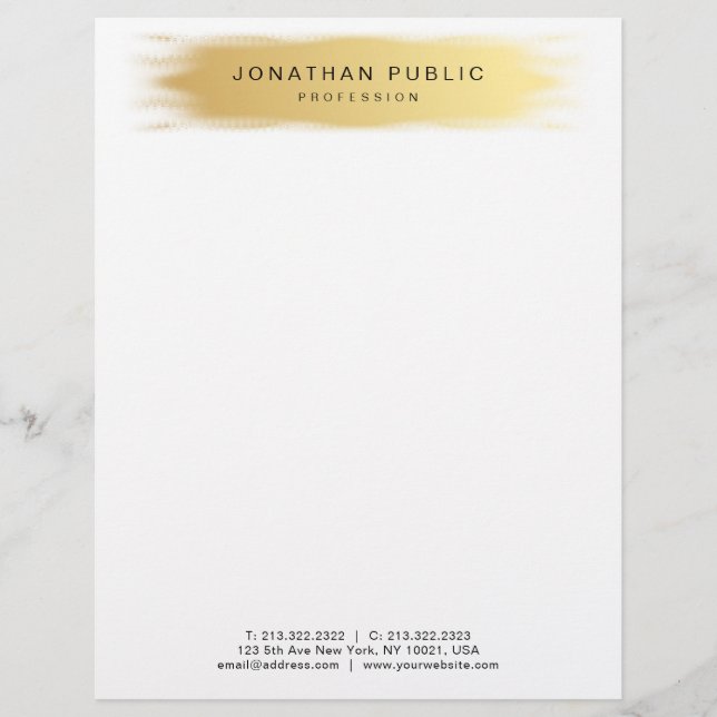 Gold White Elegant Professional Template Modern Letterhead (Front)